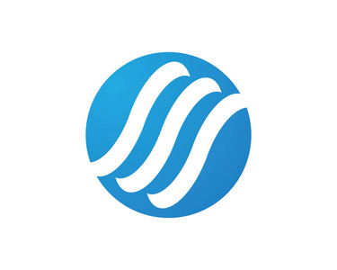 水波浪 Logo 模板矢量