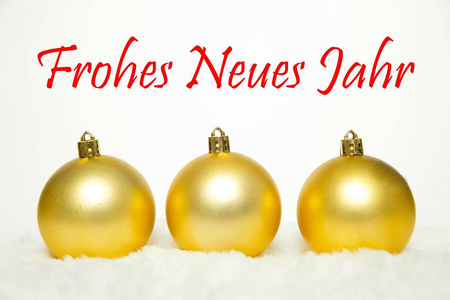 圣诞装饰与德国文字泡沫Neues Jahr快乐n