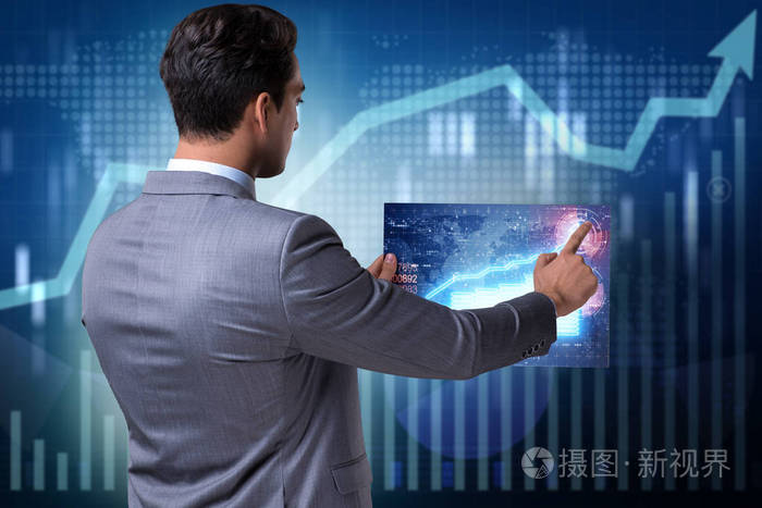 商人在证券交易所交易的概念