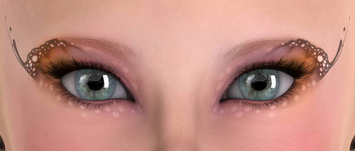 女人的眼睛 3d cg 渲染