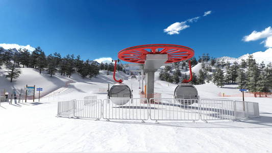 3d cg 渲染的滑雪坡
