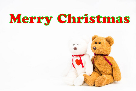泰迪熊与标注符号和消息圣诞快乐