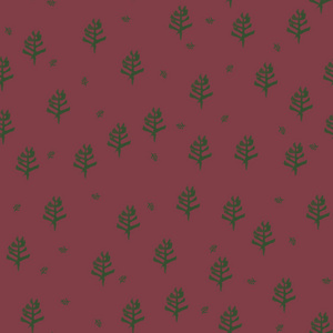 无缝水彩图案与绿色圣诞树