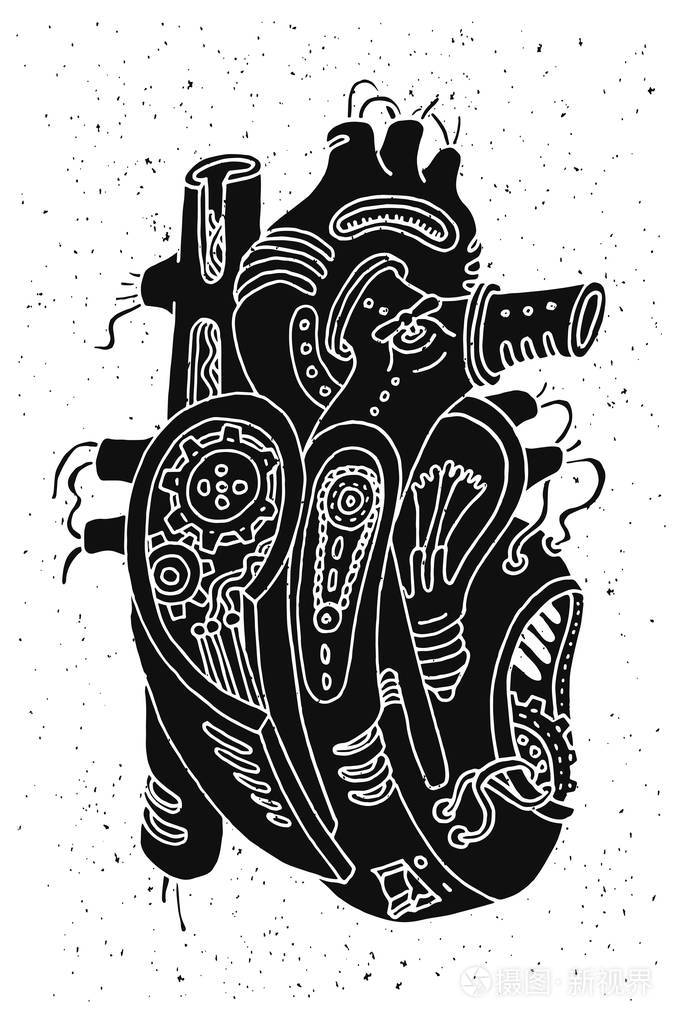 机械蒸汽朋克心插画-正版商用图片0w4mu0-摄图新视界