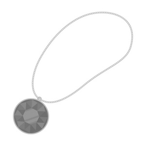与宝石图标在白色背景上孤立的单色风格的项链。饰品及配件象征股票矢量图