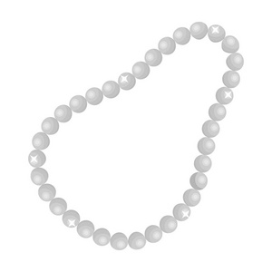 在白色背景上孤立的单色风格的珍珠项链图标。饰品及配件象征股票矢量图