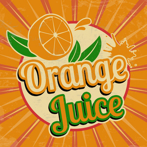 橙汁复古海报