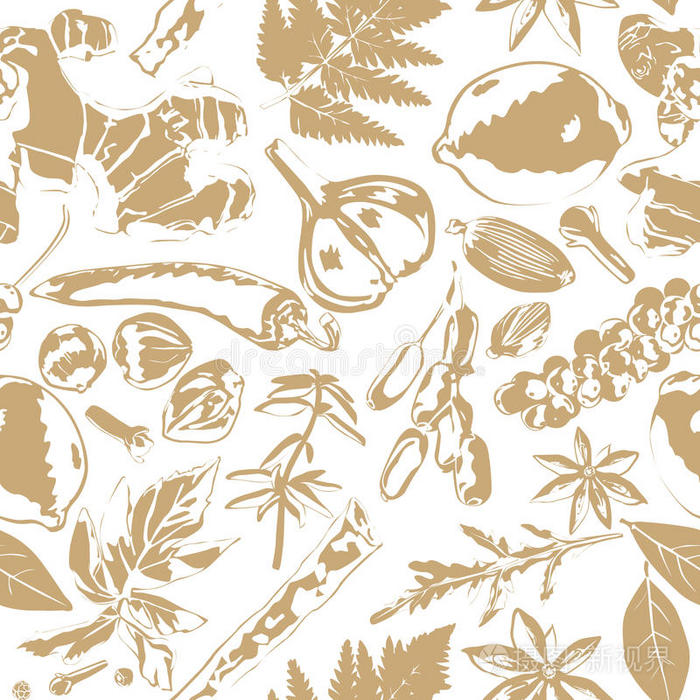 无缝的香料背景插画-正版商用图片0w53o0-摄图新视界