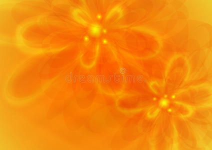 橙色花朵背景。