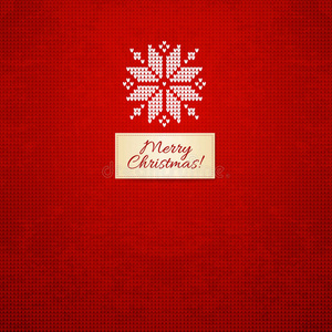 圣诞快乐斯堪的纳维亚风格针织卡片