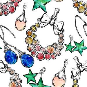 珠宝首饰,时尚无缝模式照片