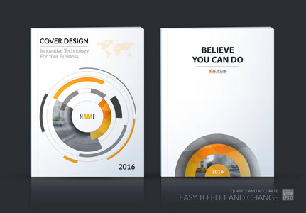 商业矢量。宣传册模板布局，封面设计年度 r