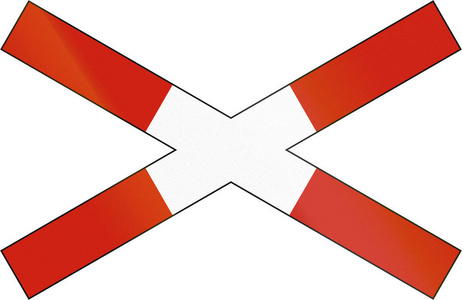 挪威道路警告标志Crossbuck 为单线平交道口