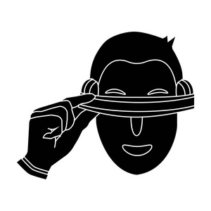 虚拟现实 headblack 图标在孤立的白色背景上的黑色风格的球员。虚拟现实符号股票矢量图