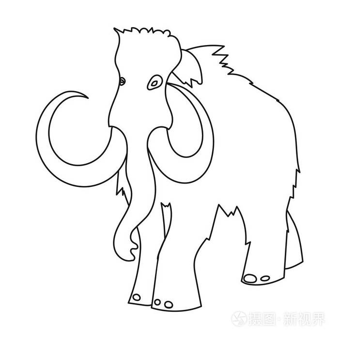 猛犸象简笔画 手绘图片