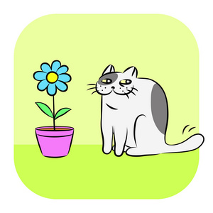 花和 Tomcat 矢量图