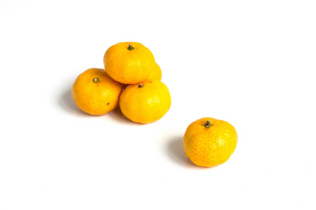 柑橙 柑 白色背景上的组
