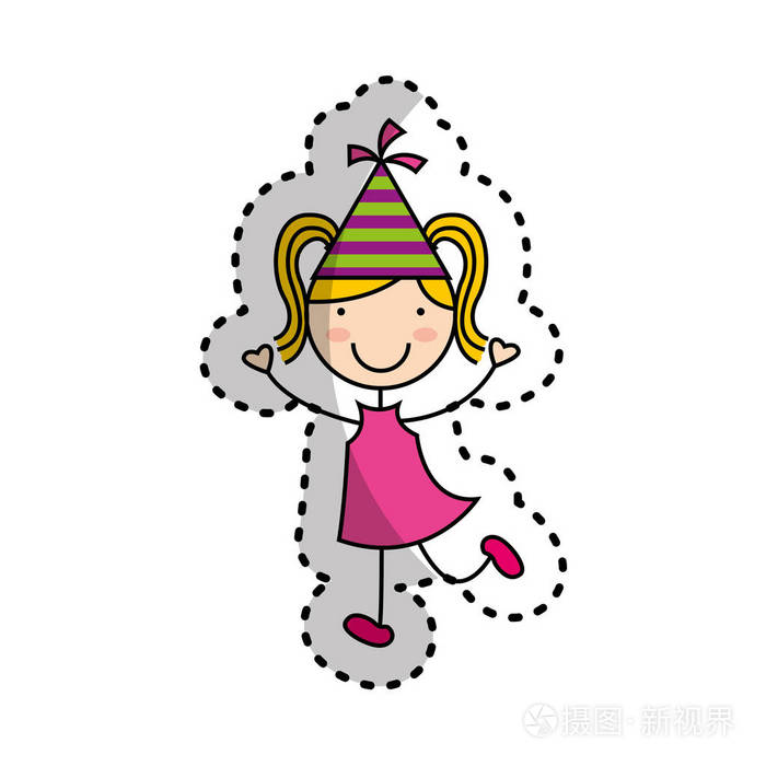 可爱的女孩性格与帽子方