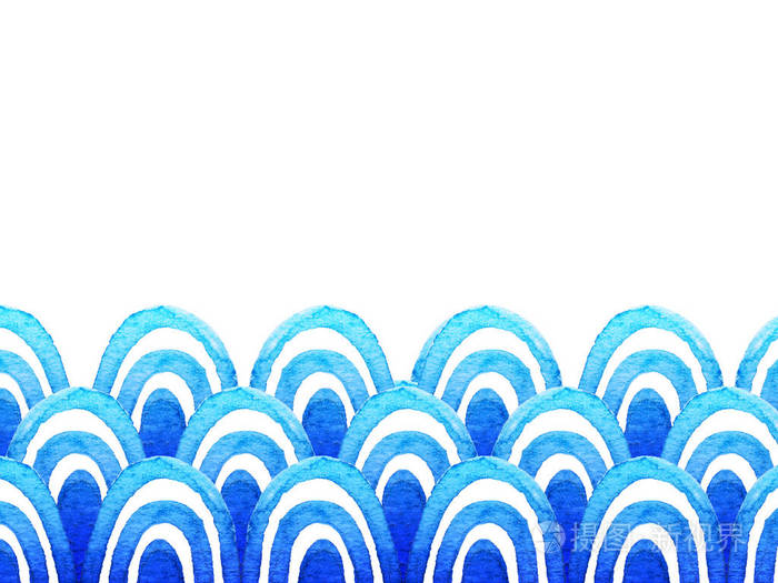 海面背景.手绘插画.卡, 海报, 邀请, 传单, 小册子的创意模板