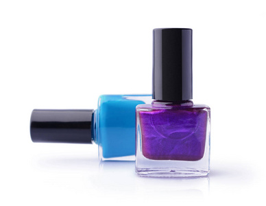 紫色和蓝色指甲油