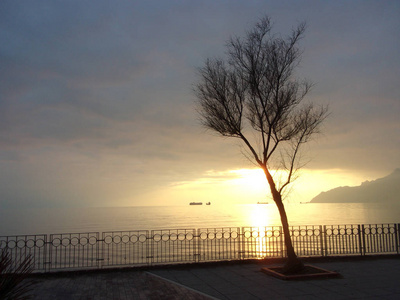 海景。 萨莱诺坎帕尼亚。南意大利