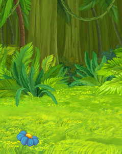 在丛林里-儿童插画卡通自然风景照片