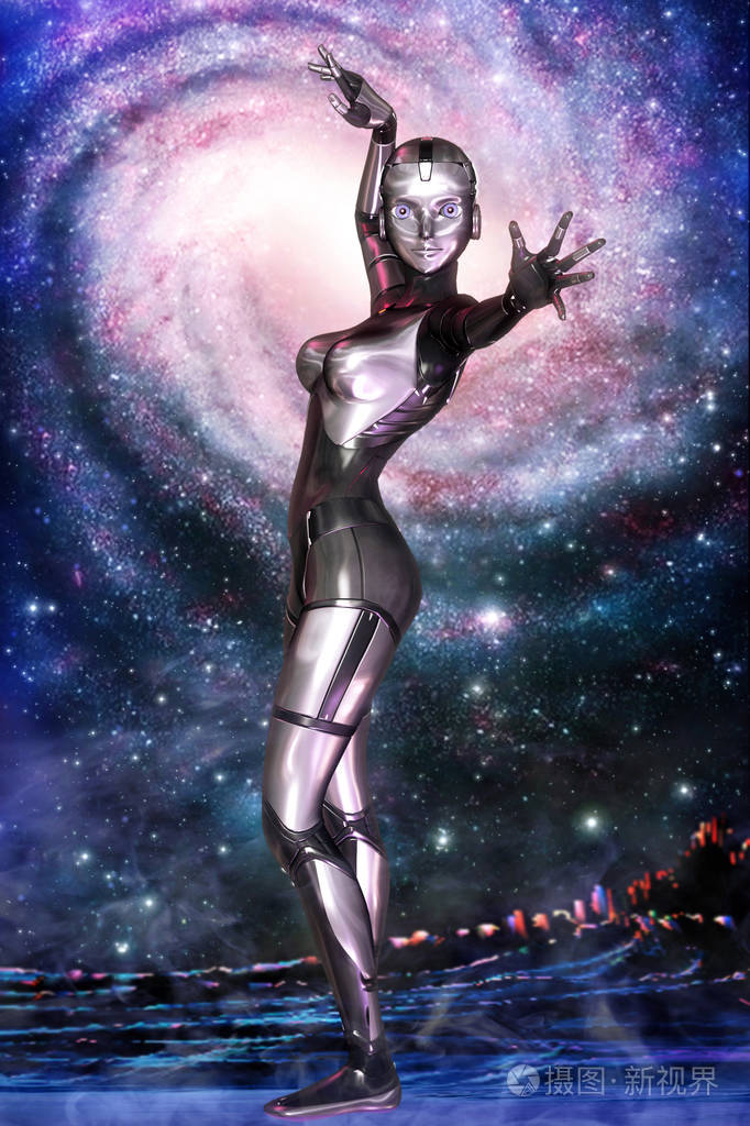 女机器人和星系