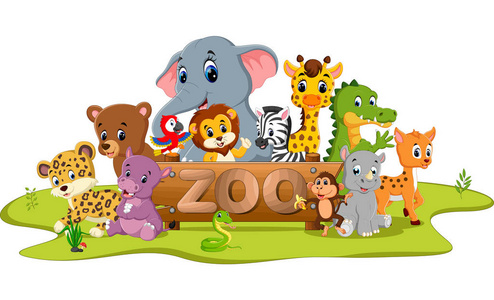 动物, 轮架, 角色设计贺卡,孩子们的邀请,婴儿洗澡,广告旅行的卡通插