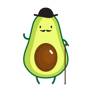 先生水果可爱的先生们鳄梨的插图照片