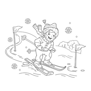 冬季运动项目.孩子们的图画书照片