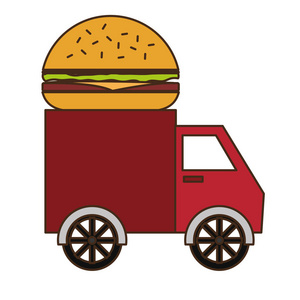 食品卡车图标图像