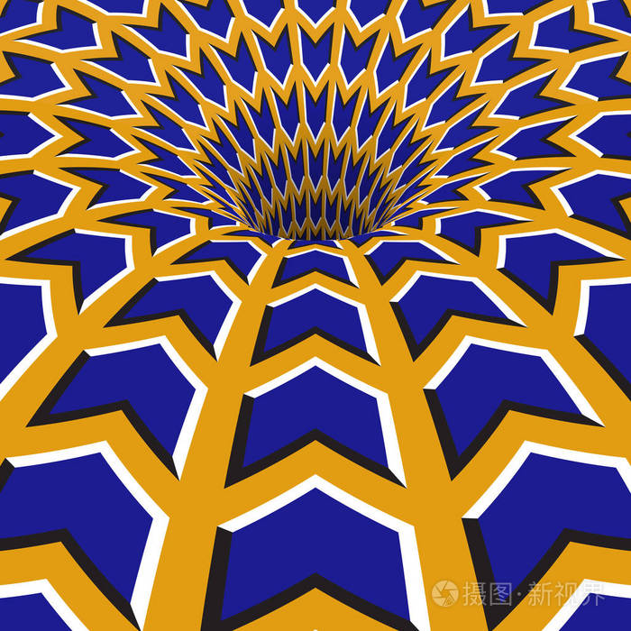 蓝色箭头孔光学运动错觉图