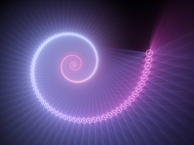 七彩发光螺旋分形照片