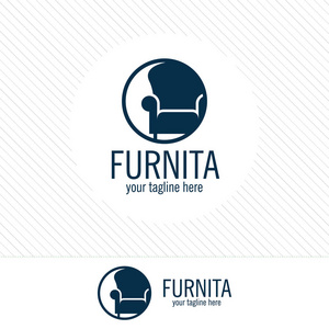 抽象的家具 logo 设计理念。符号和图标的椅子 沙发 桌椅家居摆设