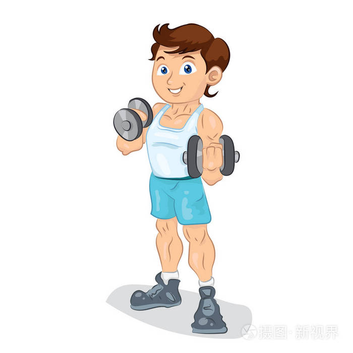 健美运动员与哑铃