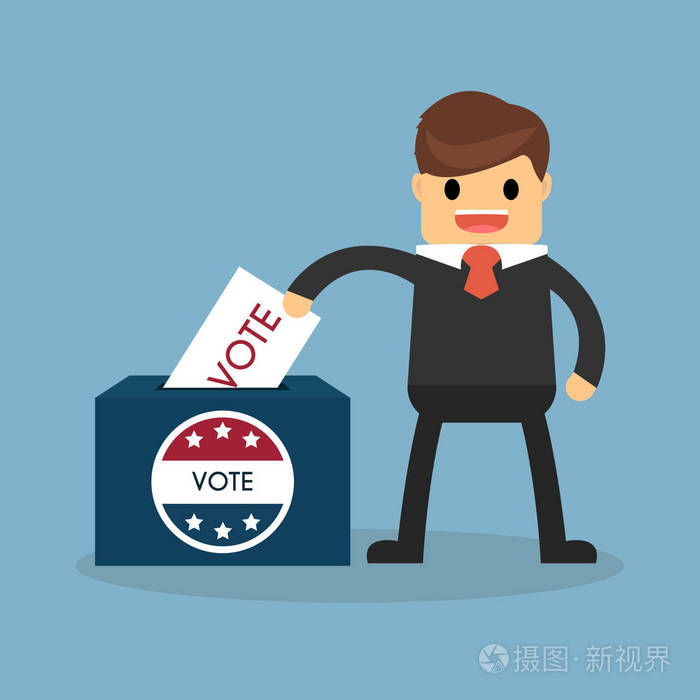 总统选举日投票框的商人美国佛罗里达州