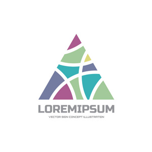 抽象的三角-矢量 logo 模板概念插画的企业形象.金字塔的标志.