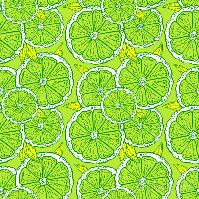 模式的绿色背景上的橙片剪影