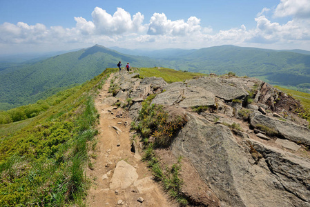 Bieszczady。从山 Polonina Wetlinska