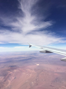 在智利的阿塔卡马沙漠的鸟瞰图