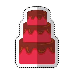 美味的甜蛋糕孤立的图标