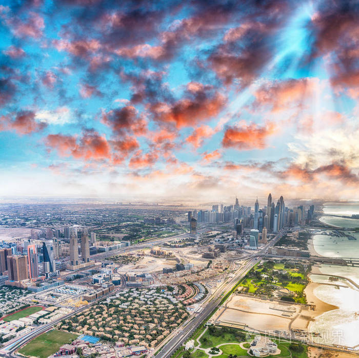 空中迪拜的市中心