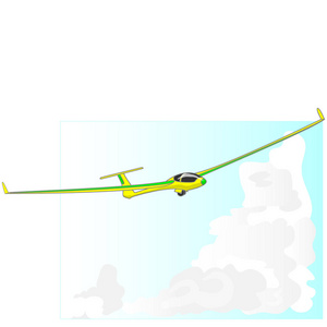 滑翔机滑翔机插图上白色孤立