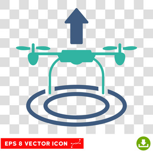 启动无人机 Eps 矢量图标