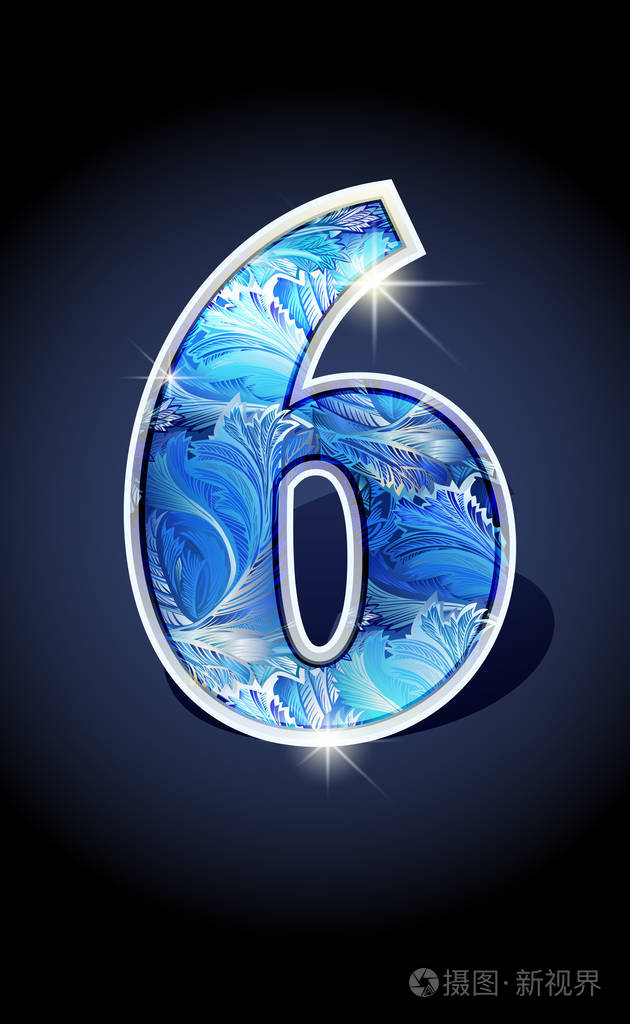 数字的蓝色光芒设计