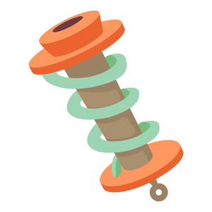 火花线圈点火线圈图标,卡通风格照片