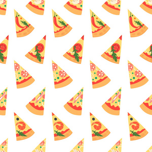 玛格丽塔披萨片的无缝模式。矢量图