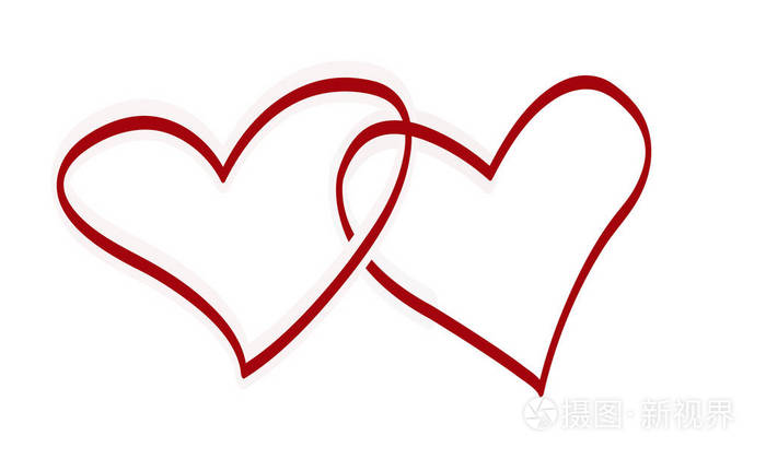 用两个红色的心矢量背景
