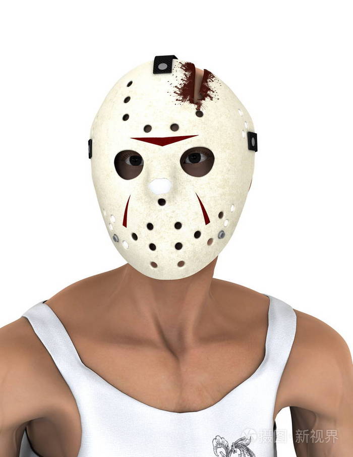 3dcg渲染的曲棍球面具人