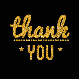 谢谢你金色字体设计照片